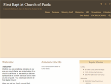 Tablet Screenshot of firstbaptistpaola.com